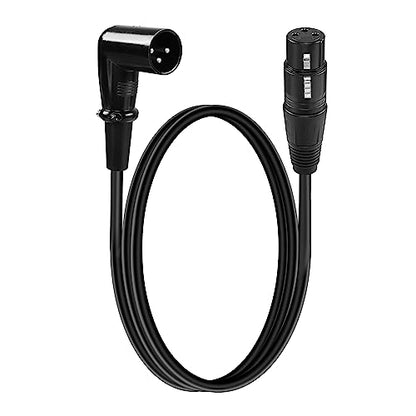 YACSEJAO XLR Microphone Right Angle Cable 3FT XLR Male to Female XLR 3Pin Mic Connector for Powered Speakers, Audio Interface or Mixer (90 Degrees XLR Male) - color: 90 Degrees XLR Male