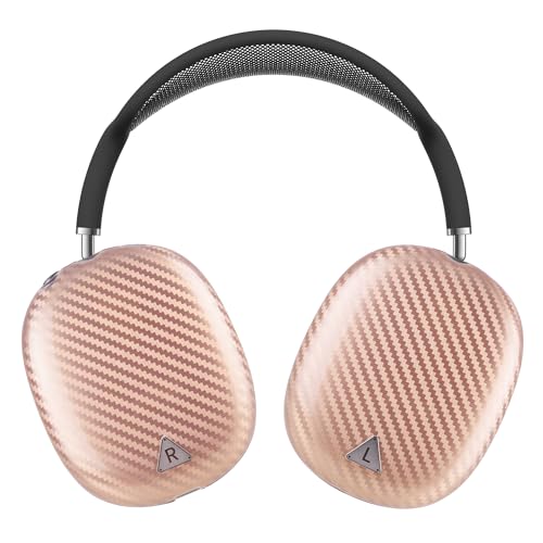 Carbon Fiber Texture Case Cover for AirPods Max Headphone, TPU Anti-Scratch Ear Cup Cover, Protective Skin Accessories for Apple AirPods Max(2024/2020) - Rose Gold - color: Rose Gold