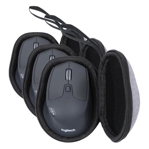 Ginsco Hard Travel Case Compatible with Logitech M720 Triathlon/M705 Marathon/M510/M550/M330/M317/M196/M185 Wireless Mouse, Universal Hard Shell Storage Case (Gray, M) (Pack of 3) - color: Gray, size: M (Pack of 3)