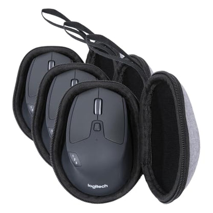 Ginsco Hard Travel Case Compatible with Logitech M720 Triathlon/M705 Marathon/M510/M550/M330/M317/M196/M185 Wireless Mouse, Universal Hard Shell Storage Case (Gray, M) (Pack of 3) - color: Gray, size: M (Pack of 3)