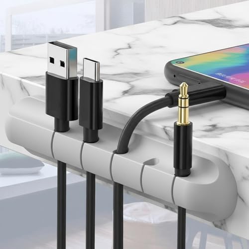 1pc Cable Management Organizer, Desktop Cable Winder, Earphone Cable Tidy Tool - color: grey