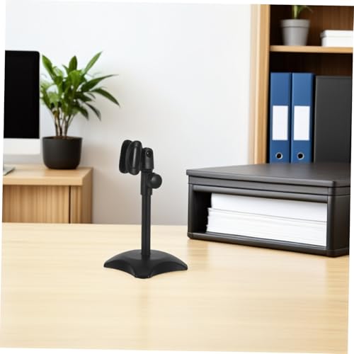 Toyvian Adjustable Desktop Mic Stand for Heavyweight Microphones with Height Adjustable Function and Stable round Base Design, for Desk Setups and Desktop Live Singing