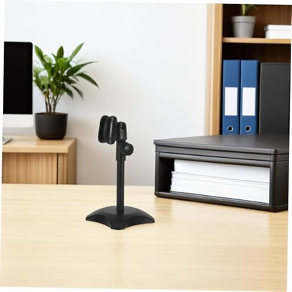 Toyvian Adjustable Desktop Mic Stand for Heavyweight Microphones with Height Adjustable Function and Stable round Base Design, for Desk Setups and Desktop Live Singing