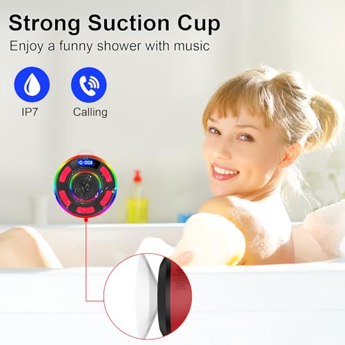 Bluetooth Speaker Wireless Portable Waterproof Speaker, TWS Pairing, RGB Lights, Deep Bass for Home Garden Party Camping - color: Red