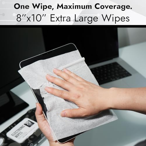 Air Jungles Electronic Wipes Screen Cleaner 70 Count, XL 8x10 Inch | No Cloth Needed, Cleaning LED Screen, TV, Computer, Tablet, Phone, Laptop, Monitor, Smart Watch, Headphone & Gaming Equipment - size: 70 Count (Pack of 1)