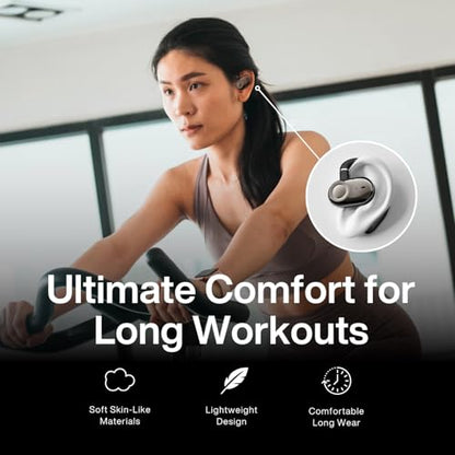 Open Ear Earbuds Bi-Axial Custom Fit Immersive Sound Wireless Headphones | Over The Ear Bluetooth Ear Buds Waterproof Long Battery for Running Outdoor Sports Travel Conference - OpenBass Fit Black - color: Onyx Black