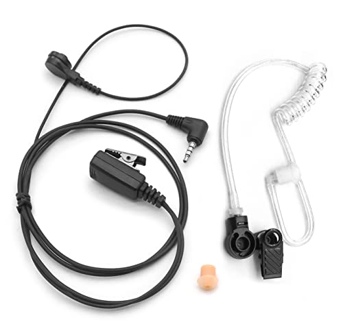 Earpiece Headset PTT for Yaesu Vertex Standard Radio FT-2DR FT-3DR FT-60R | FT-70DR FTA-230 FTA-250L VX-3R VX-261 VX-451 Walkie Talkie Compatible, 3.5mm 1-pin (4 pole), FBI Style Covert Air Tube