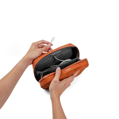 Orbitkey 2-in-1 Tech Accessory Pouch - Terracotta | Detachable Slim Sleeve | Organizes Cables & Chargers | Water-Resistant Fabric | Travel Ready - color: Terracotta