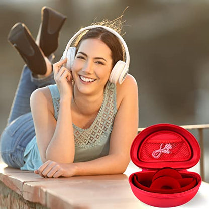 COMECASE Case for Beats Solo 4/Studio Pro Headphones with Mesh Pocket | Water-Resistant Hard Shell, Wrist Strap for Easy Carrying, Travel Storage, Fits Solo 2/3, Solo Pro and Studio3,Red, Bag Only - color: Red