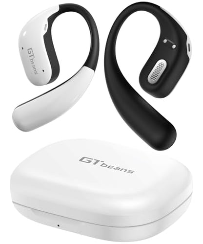 Open Ear Earbuds, Soft Earhook, 56H Playtime, Bluetooth 6.0, Bass - color: White