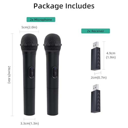 Mcbazel 2 Pack Wireless USB Gaming Microphone Compatible with Xbox Series X/S, PS5, Switch OLED, NS Switch/Switch2, PC, PS4, PS3, PS2, Xbox One X/S, Xbox One, Xbox 360, Wii - size: 2 Pack
