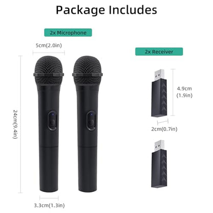 Mcbazel 2 Pack Wireless USB Gaming Microphone Compatible with Xbox Series X/S, PS5, Switch OLED, NS Switch/Switch2, PC, PS4, PS3, PS2, Xbox One X/S, Xbox One, Xbox 360, Wii - size: 2 Pack