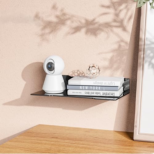 Wall Mount Shelf for Router – Space-Saving Bracket for Small Devices, Cable Box, WiFi Unit | Wall Shelf for Camera, Projector, Streaming Devices, Home Theater Accessories, Bedroom Storage - size: Medium