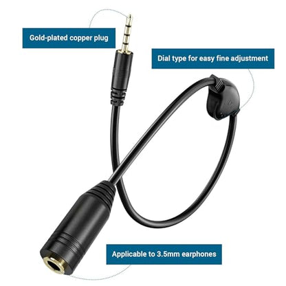 PChero 2 Packs 3.5mm Headphone Extension Cables with Mic, Male to Female | Stereo Audio Jack Extender Aux Extension Adapter Cords with Volume Control
