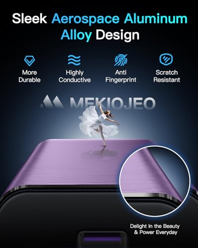 MEKIOJEO 12 Ports Aluminum Alloy 380W Charging Station USB C Charger Block | 65W Laptop Fast GaN Charger for MacBook Pro/Air/iPad Pro/iPhone (Purple) - color: Purple