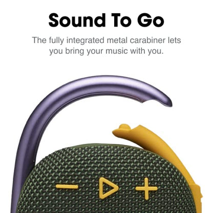 JBL Clip 4, Green - Portable Bluetooth 5.1 Speaker - Up to 10 Hours of Play - Waterproof & Dust Resistant - Includes Noise & Echo-Canceling Speakerphone - color: Green