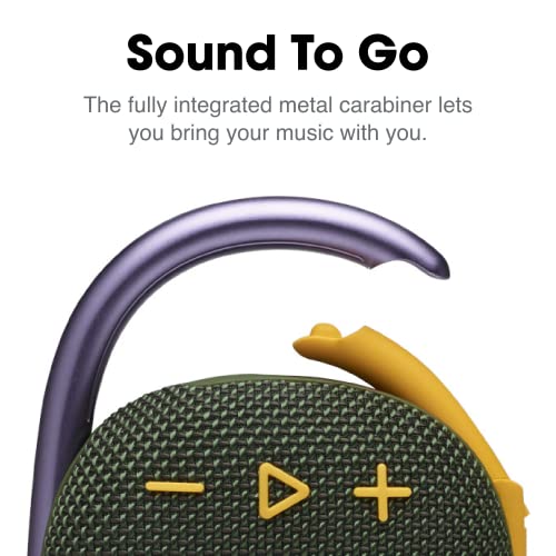 JBL Clip 4, Green - Portable Bluetooth 5.1 Speaker - Up to 10 Hours of Play - Waterproof & Dust Resistant - Includes Noise & Echo-Canceling Speakerphone - color: Green