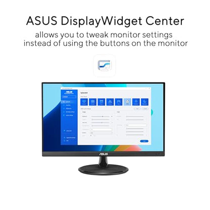 ASUS 22” Eye Care Monitor (VP229QF) – 100Hz, IPS, Full HD, 99% sRGB, Frameless, Adaptive-Sync, DisplayPort, HDMI, Low Blue Light, Flicker Free, Wall Mountable, 3 yr Warranty | Includes monitor arm, base and HDMI cable for mounting, connectivity and assemb
