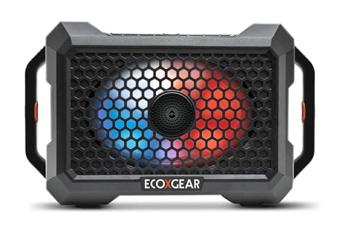 ECOXGEAR Defender: Outdoor Portable Bluetooth Speaker, 121dB Massive Sound, Waterproof and Drop Proof, with LED Party Lights, Pair up to 100, 25+ Hours Playtime (Black Oak) - color: Black Oak