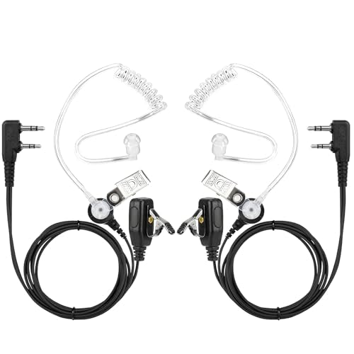 BAOFENG Walkie Talkies Earpiece with Mic,Comfortable Acoustic Tube(2 Pack) | 3.5mm Jack K-type interface Radio Earpiece,2-Pin Headset with Mic,Compatible with BF-888S,RT22,UV-5R Two Way Radio