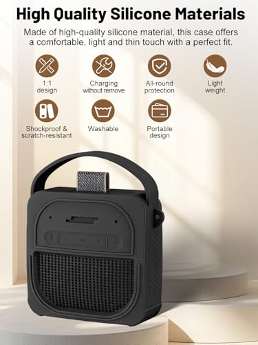 Silicone Protective Case for Bose SoundLink Micro (2nd Gen) Bluetooth Speaker, Full-Body Protective Cover with Precise Cutout, Shockproof Dustproof Protector Sleeve & Scratch-Resistant Sleeve[Black] - color: Black