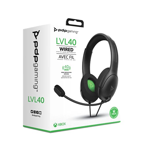 PDP Gaming AIRLITE Xbox Headset with Noise-Cancelling Microphone, Licensed Microsoft Series X|S, Xbox One Accessories, PC/Windows 10/11, Lightweight Wired Power Stereo headphones - Black - color: Black