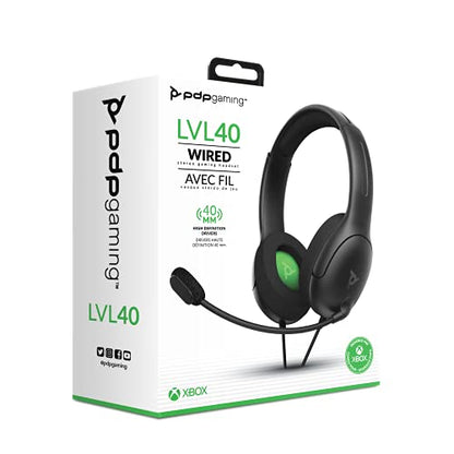 PDP Gaming AIRLITE Xbox Headset with Noise-Cancelling Microphone, Licensed Microsoft Series X|S, Xbox One Accessories, PC/Windows 10/11, Lightweight Wired Power Stereo headphones - Black - color: Black
