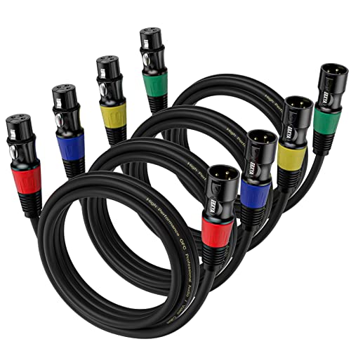 EBXYA 3ft XLR Cables 4-Pack - Male to Female Microphone Cable - size: 3ft, style: 4 Pack