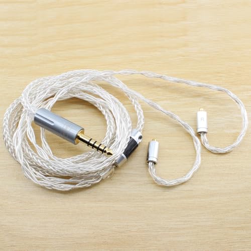 Youkamoo MMCX IEM Cable 4.4mm Balanced Silver Plated Copper Earphone Upgrade Cord Compatible with Shure SE215 SE425 UE900 Moondrop Aria Tin T2 T3 BGVP 2m 6.5ft - color: Silver