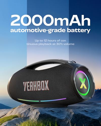 Yeahbox X-Boom X Portable Bluetooth Party Speaker with Dual Mics, 200W Peak - color: White