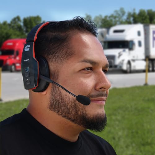 Cummins Edition BlueParrott B450-XT Noise Cancelling Bluetooth Headset – Unique Design with Industry Leading Sound & Improved Comfort, Up to 24 Hours of Talk Time, IP54-Rated, Black Red