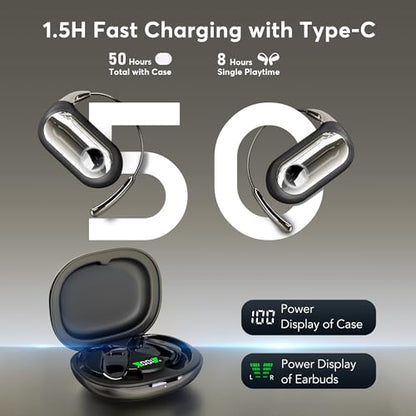 198 Languages AI Translation Earbuds, Bluetooth 6.1 Open Ear Headphones Translator, 4-in-1 Smart Mode Touch Screen Real-Time Earphones Fit iOS and Android Ideal for Travel Business Learning, Gun Black - color: Gun Black