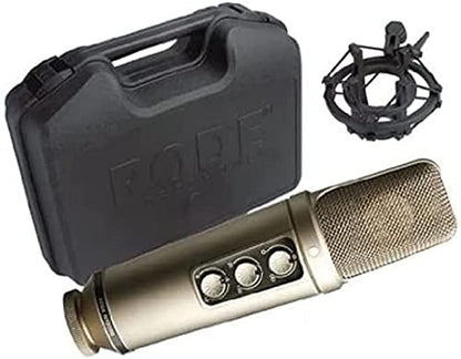 Rode NT2000 Large-Diaphragm Condenser Microphone, Silver | HF1 Capsule with variable polar patterns and 7dBA self-noise for recording, broadcasting and production - style: NT2000