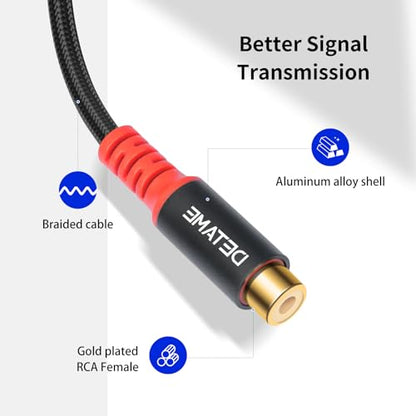 3Pin XLR to 2 RCA Y Splitter Patch Cable,Balance XLR Male to Dual Unbalanced RCA Female Audio Cable Adapter for Speaker Microphone mixer-1Feet
