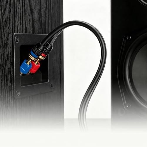 2Pcs Gold Plated Banana Plugs, Speaker Wire Connectors, Easy Installation, Quick Connect for Audio Video Amplifiers and Speaker Cables, Red & Blue