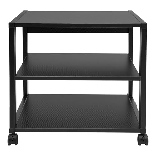 3 Tier AV Media Stand, Heavy Duty AV Equipment Cart Rack with Lockable Wheels, 88 lbs Load Audio Video Component Rack Open Shelf for Home Theater, Studio - size: 3-Tier