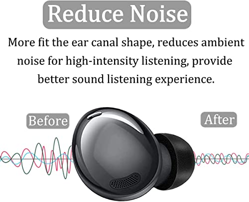 Memory Foam Tips Compatible with Galaxy Buds Pro/Galaxy Buds 2 / Galaxy Buds Plus Replacement Ear Tips, Perfect Noise Cancellation, Fit in Case, 6 Pairs [3 Size] Foam Tips Black (Foam GBP6P)