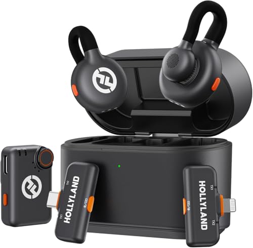 Hollyland Lark M2S Ultimate Combo Wireless Microphone for Camera, Lightning and USB-C, Dual Lavalier Mics, 2-Person Recording, 1000 ft, Space Gray (Bundle) - style: Ultimate Combo