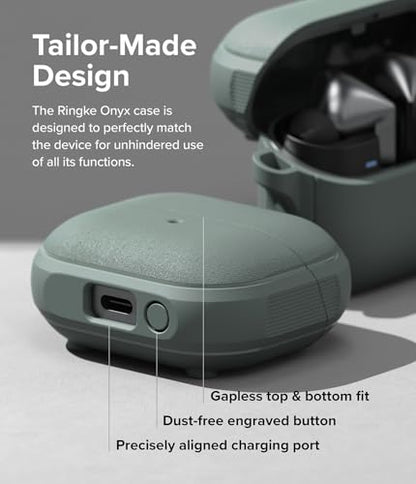 Ringke Onyx Magnetic Designed for Samsung Galaxy Buds 3 Pro & 3 & 3 FE Case [Compatible with MagSafe] Prevents Oily Smudges Feels Good in The Hand Non-Slip Cover - Sage Green - color: Sage Green, size: Galaxy Buds 3 Pro / Galaxy Buds 3