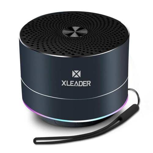 XLEADER Small Bluetooth Speaker, IPX6 Waterproof Shower Speaker - color: Black Blue