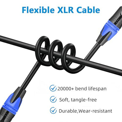XLR Cables 3ft 4 Pack, Male to Female Microphone Cable | Gold-Plated 3-Pin, Oxygen-Free Copper, Short XLR Patch, Balanced Shielded Mic Cord - size: 3ft-4p