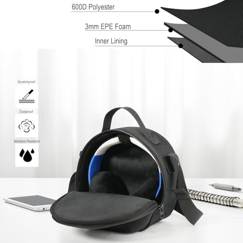 DJ Headphone Case with Adjustable Shoulder Strap Accessory Pocket Storage Bag for Headphone Headset