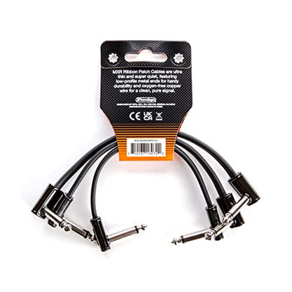 Jim Dunlop, 1/4-Inch Right Angle MXR Ribbon Patch Cable 6 in|15 cm-3 Pack (3PDCPR06) - size: 6 Inch