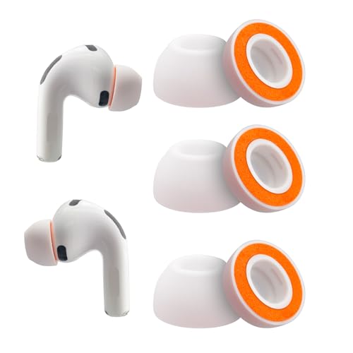 Klowcok Foam Ear Tips Replacement for AirPods Pro 3 Earbuds, Medium | Memory Foam with Silicone Shield, Ultimate Comfort, 3 Pairs, White - size: Medium