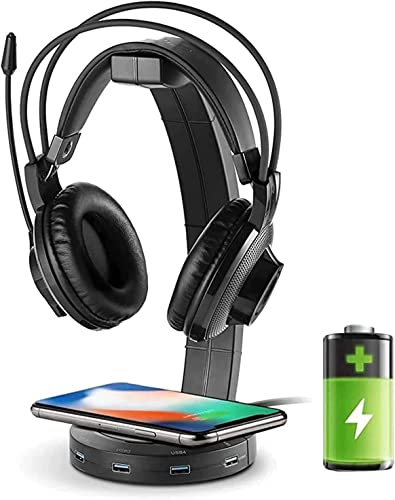 Headphone Stand Headset Stand Headphone Stand with Wireless Charger, Gaming Hanger Rack with USB2.0/3.0 Charging Headphone Stand for Desk (Color : Usb2.0) - color: Usb2.0