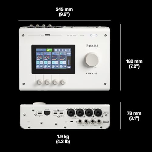 Yamaha URX44 6-In / 4-Out Dual USB-C Audio Interface With Touchscreen, Includes Cubase Al, WaveLab Cast, Basic FX Suite, and Steinberg Plus Software Bundle, White URX44 W | Includes Touchscreen, Includes Cubase Al, WaveLab Cast, Basic FX Suite, and Steinb