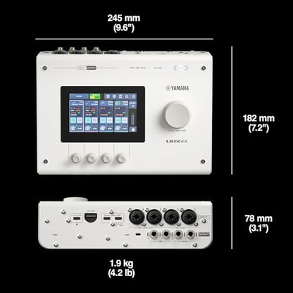 Yamaha URX44 6-In / 4-Out Dual USB-C Audio Interface With Touchscreen, Includes Cubase Al, WaveLab Cast, Basic FX Suite, and Steinberg Plus Software Bundle, White URX44 W | Includes Touchscreen, Includes Cubase Al, WaveLab Cast, Basic FX Suite, and Steinb