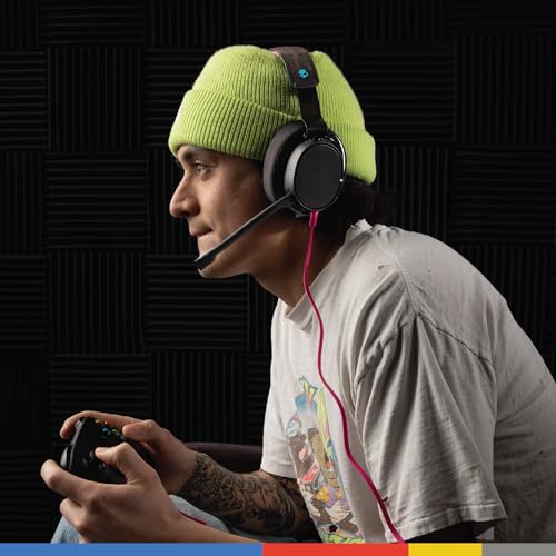 Skullcandy SLYR Pro Multi-Platform Wired Gaming Headset, Removable Mic, Lightweight Design, Ultra-Soft Memory Foam Ear Cushions, Mute and Volume Controls, PC, Xbox, PlayStation - Black Digi-Hype - color: Black Digi-Hype, style: SLYR Pro