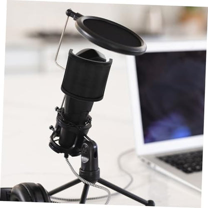 Abaodam U-shaped Double Layer Microphone Windscreen Shield for Professional Studio Recording Noise Reduction Easy to Clean Versatile for Live Streaming and Voice Recognition