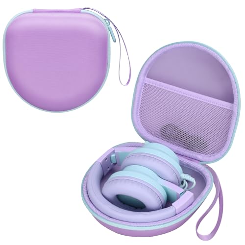 Kids Headphone Case for iClever/Candy Bila, Purple Mint(Case Only) | for Acer/iClever BTH12 HS19 BTH22 BTH20 BTH18 BTH26/JBL Junior 320/MIDOLA/JoySpark/EarFun/ADOOPE/IMYB/JLab Kids Headphone - color: Purple-Mint Green